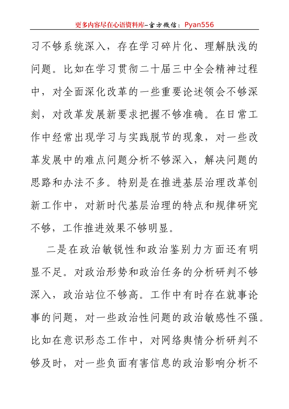 乡镇长2024年民主生活会个人对照检查发言材料（3359字）四个带头.docx_第2页