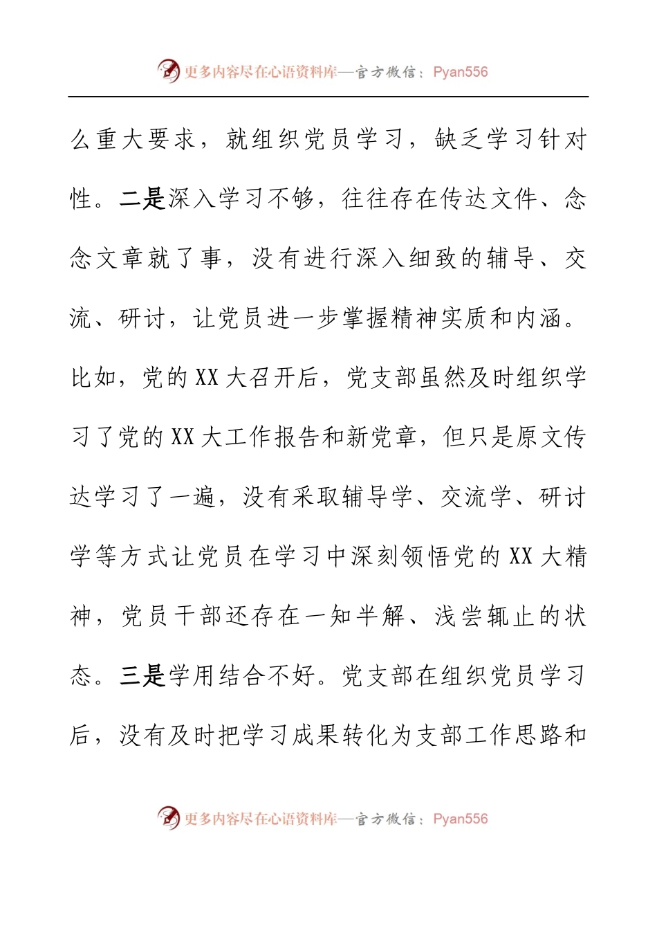 党员在2022年度组织生活会上对党支部班子及支委成员的批评意见.docx_第2页