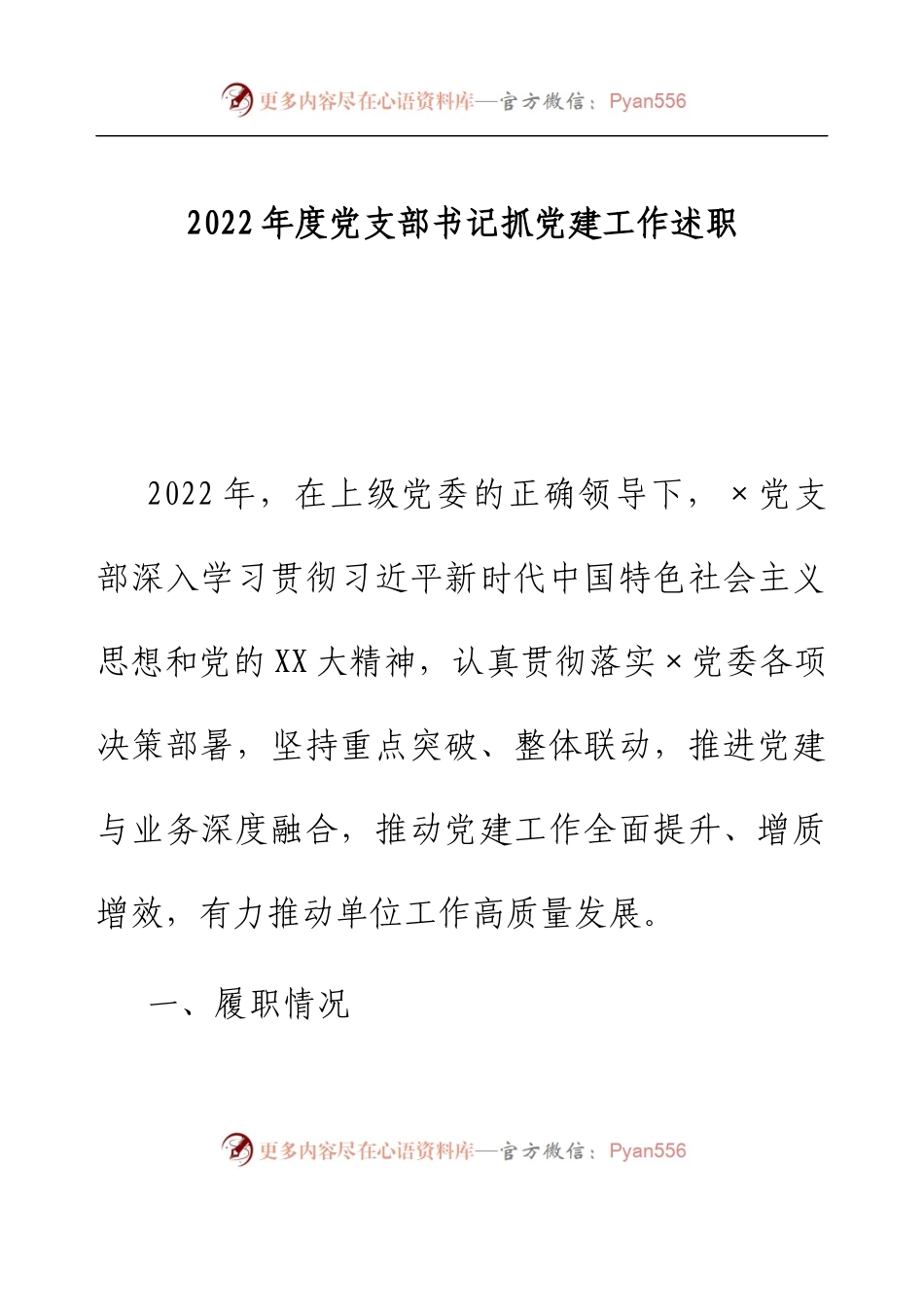 2022年度党支部书记抓党建工作述职.docx_第1页