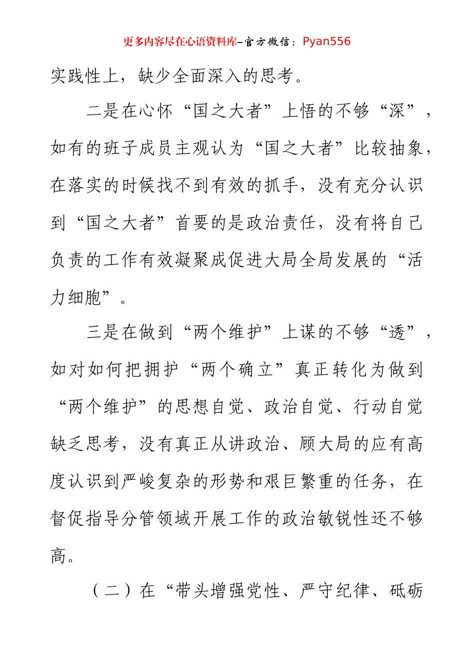 2024年民主生活会领导班子对照检查材料.docx_第2页