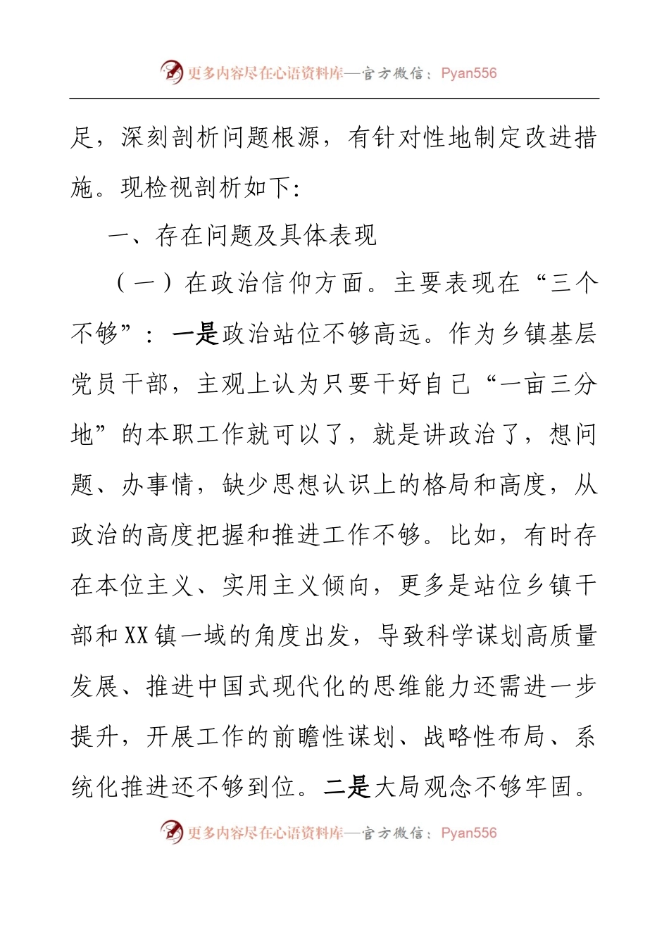 乡镇政府党员干部2022年度组织生活会个人对照检查材料.docx_第2页