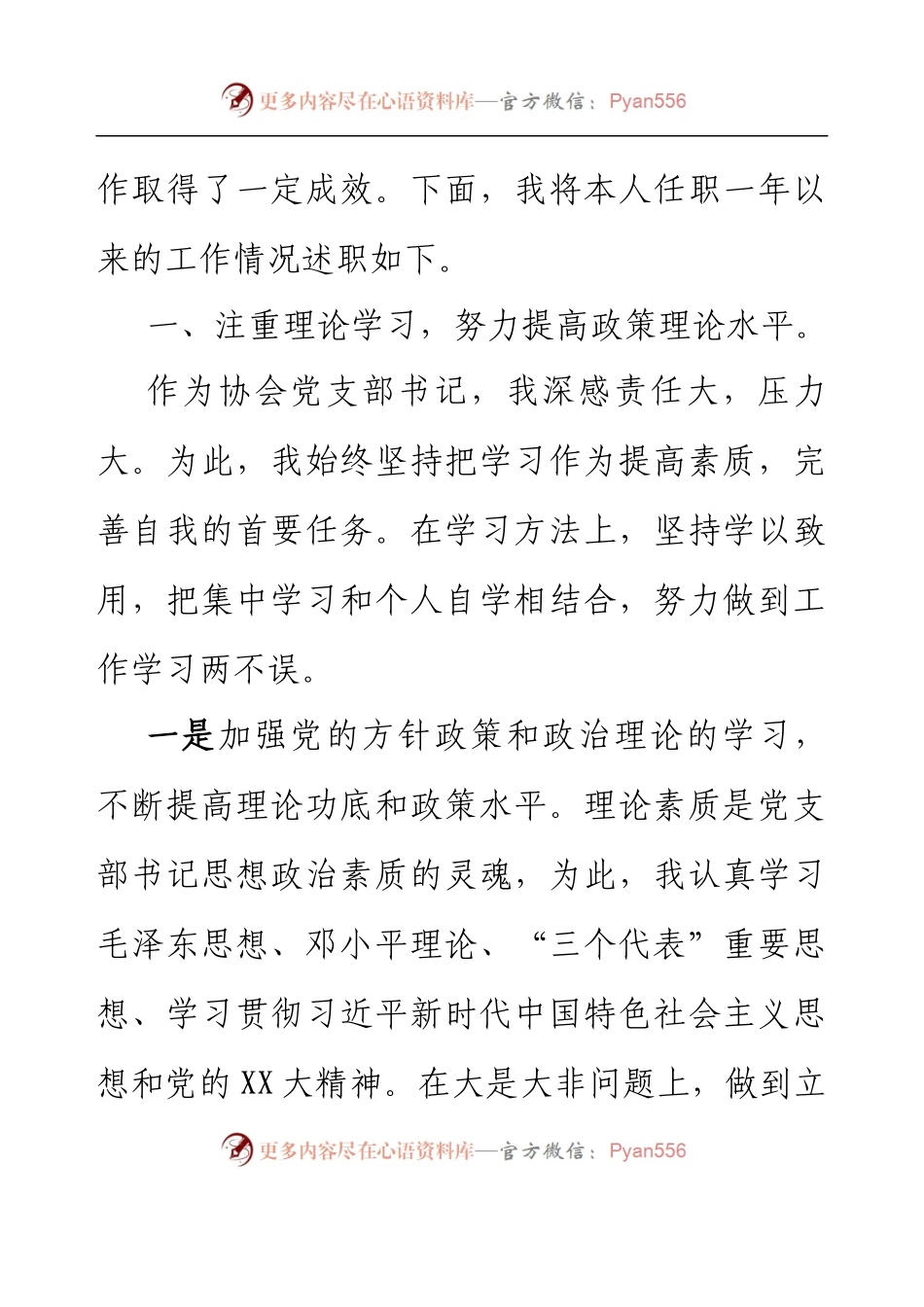 XX协会党支部书记党建工作述职报告.docx_第2页