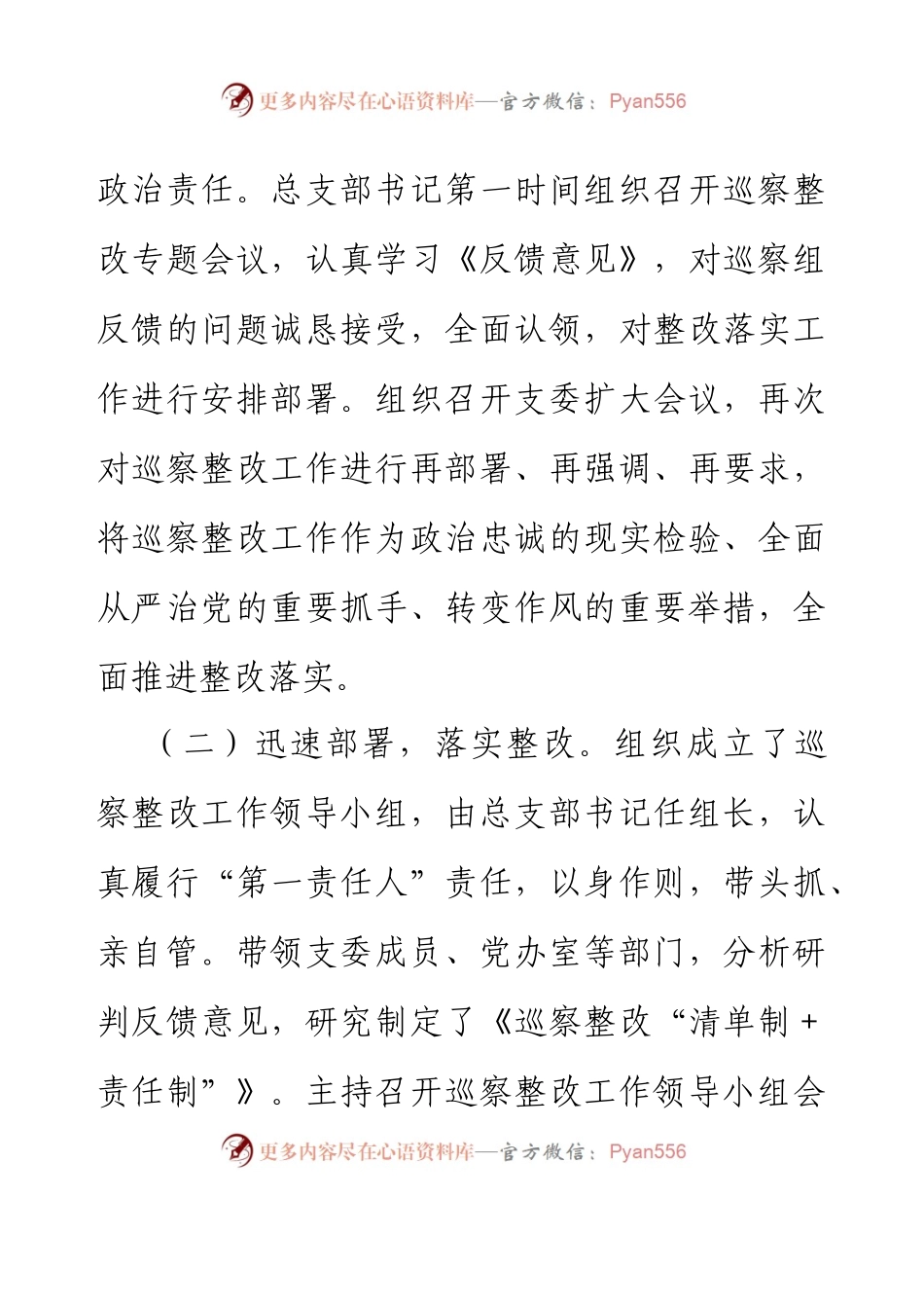 XX学校总支部关于巡察整改阶段进展情况的报告.docx_第2页