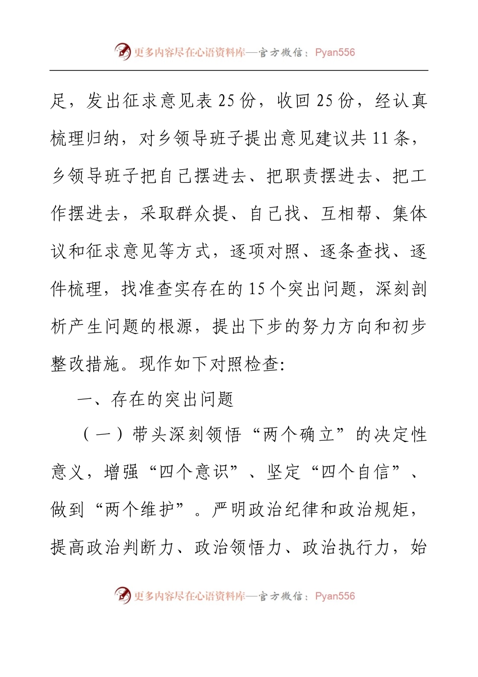 乡镇领导班子2022年度民主生活会对照检查材料（六个带头）.docx_第2页