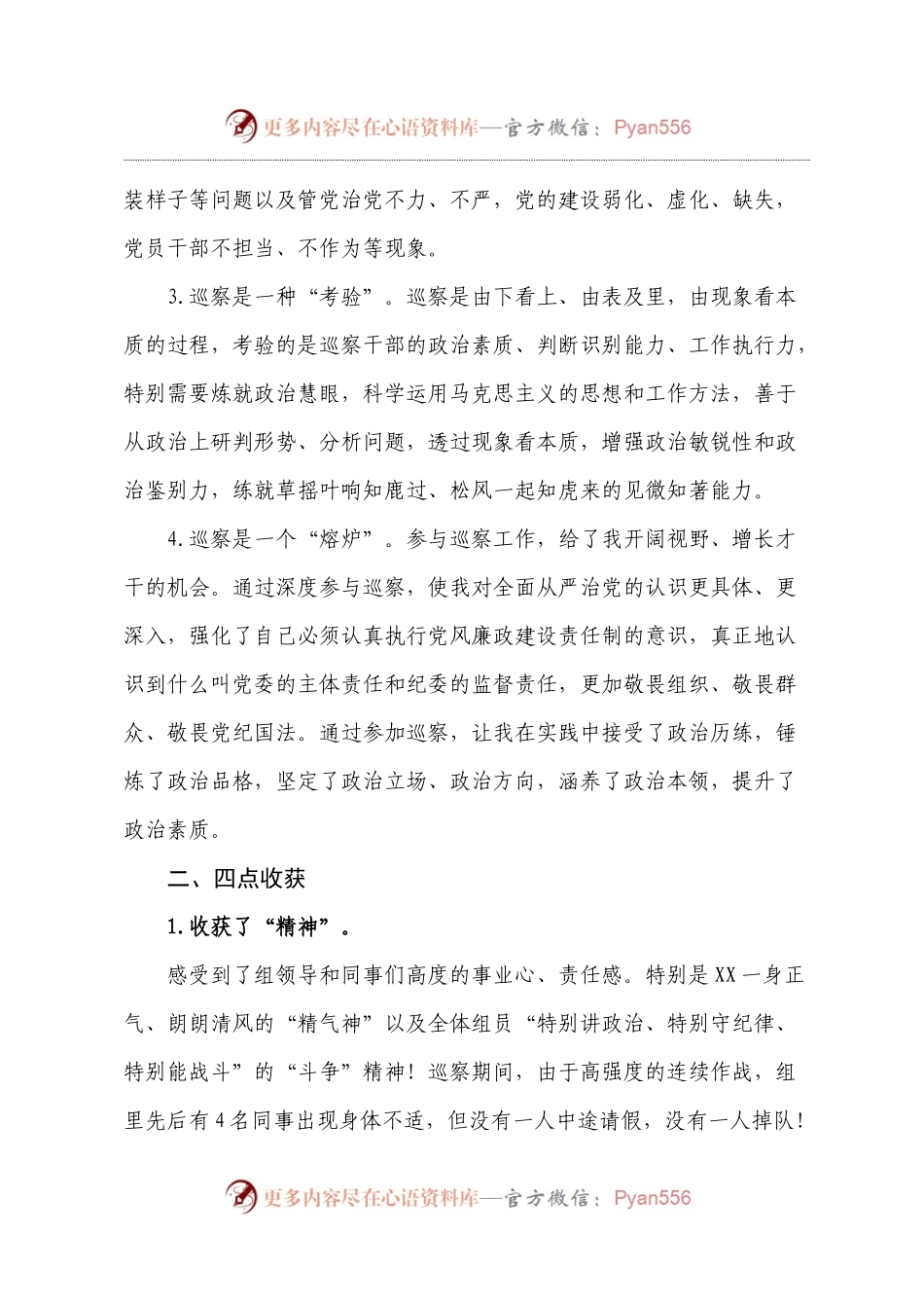 巡察干部座谈会交流发言.docx_第2页