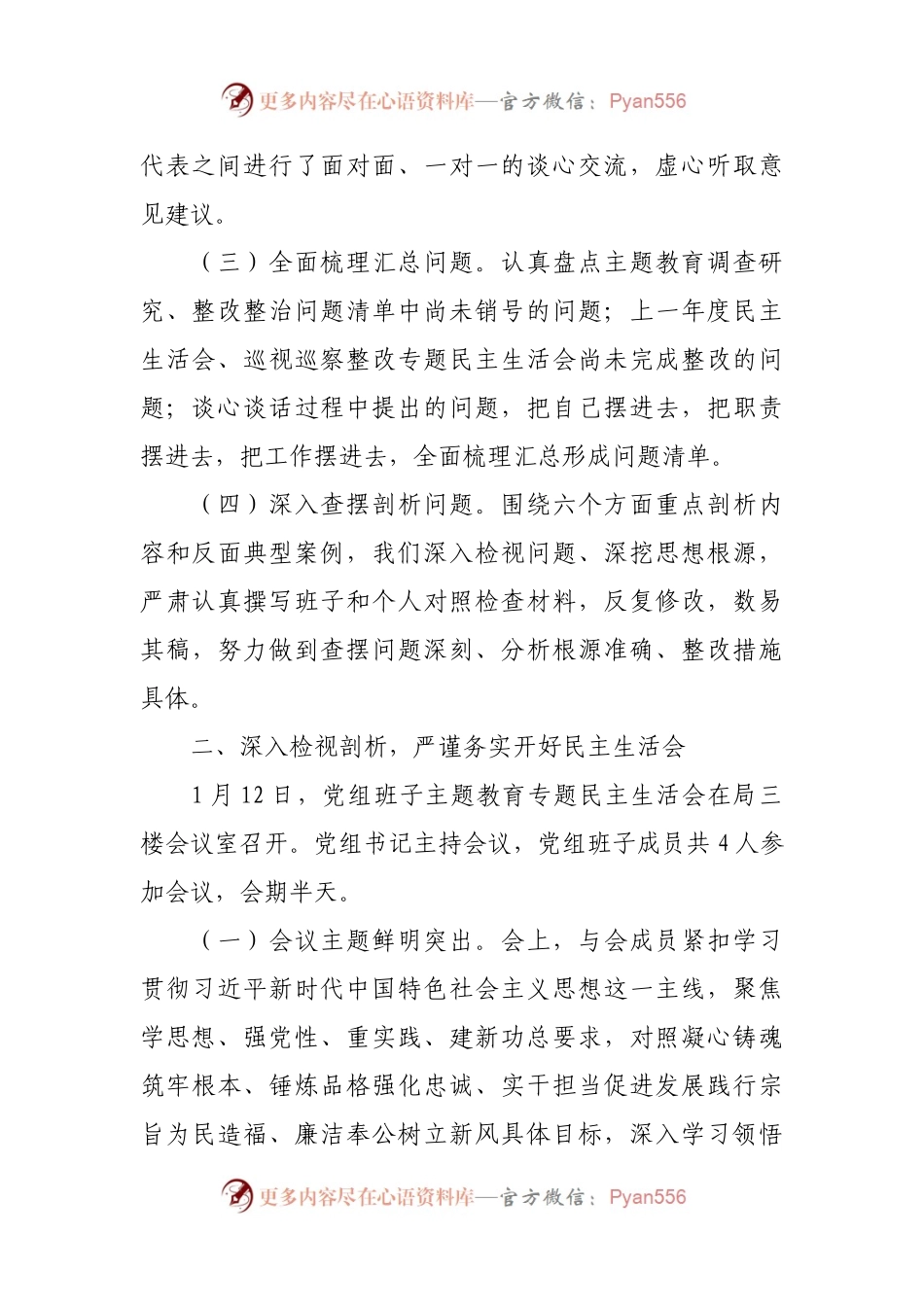主题教育专题民主生活会情况报告.docx_第2页