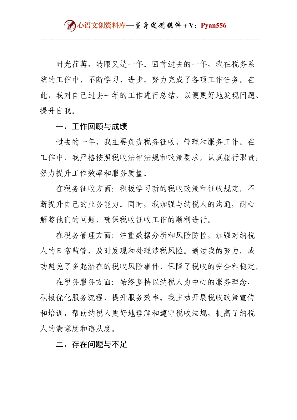 税务青年年度工作总结.docx_第1页
