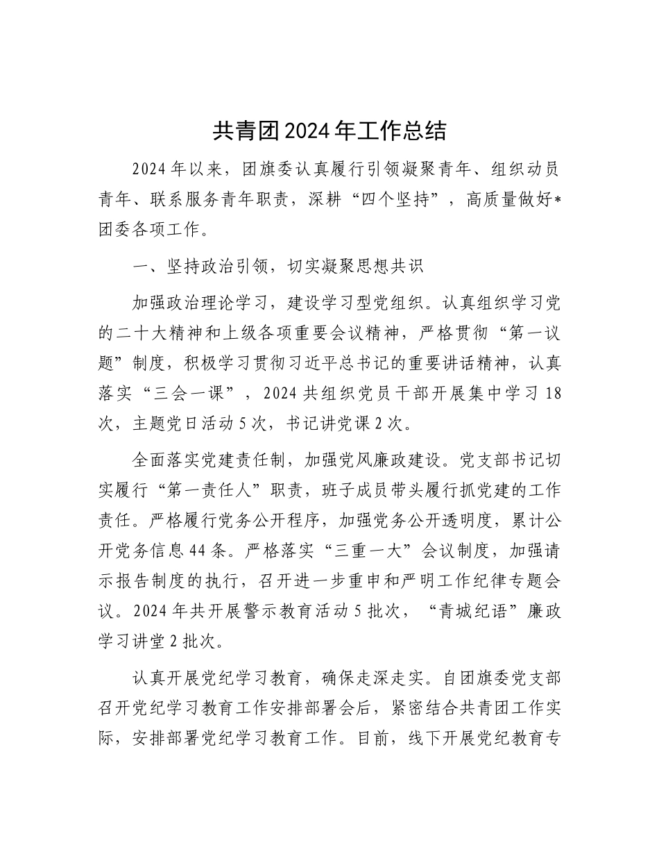 共青团2024年工作总结.docx_第1页