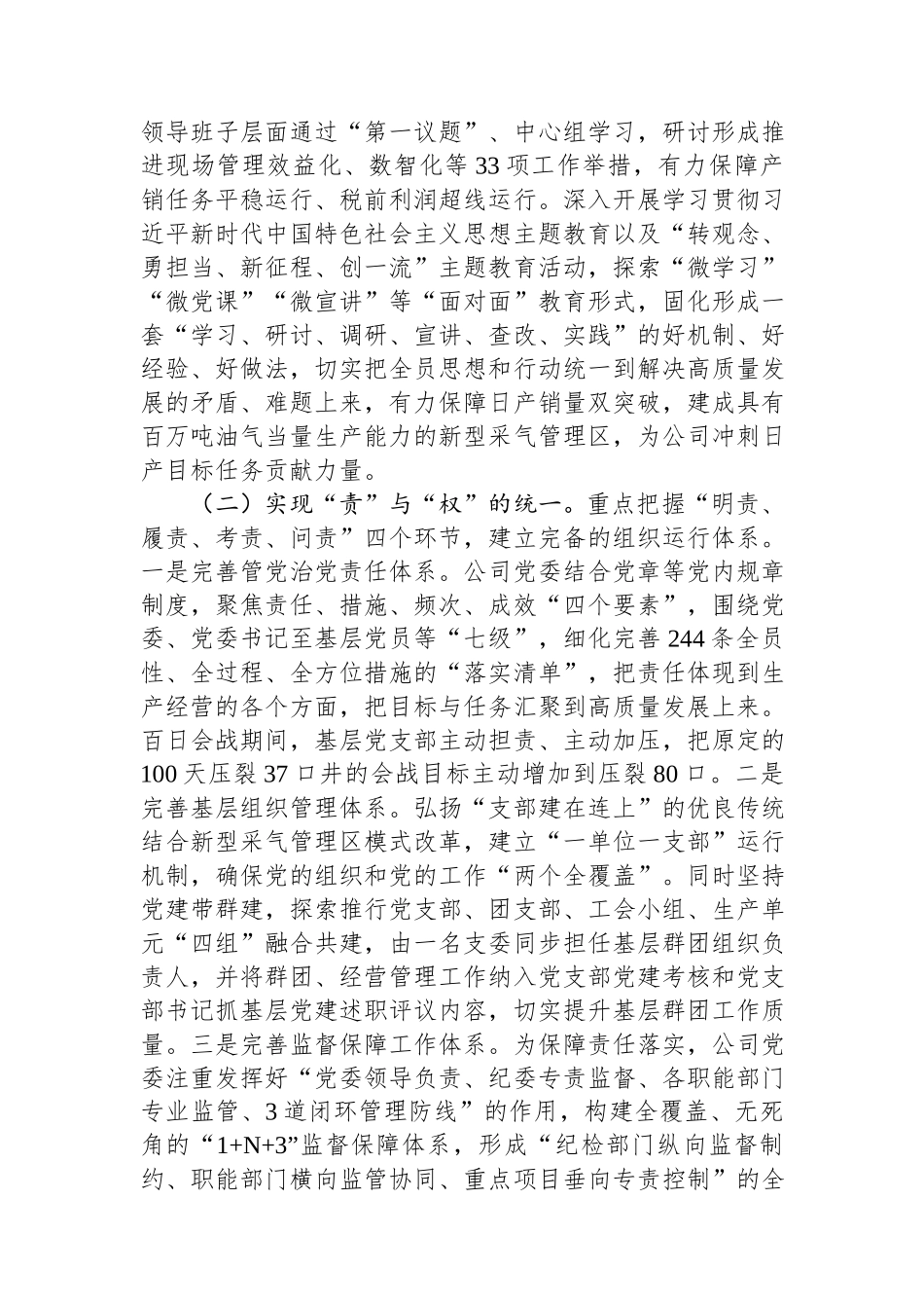 2024年国有能源企业落实全面从严治党主体责任情况报告.docx_第2页