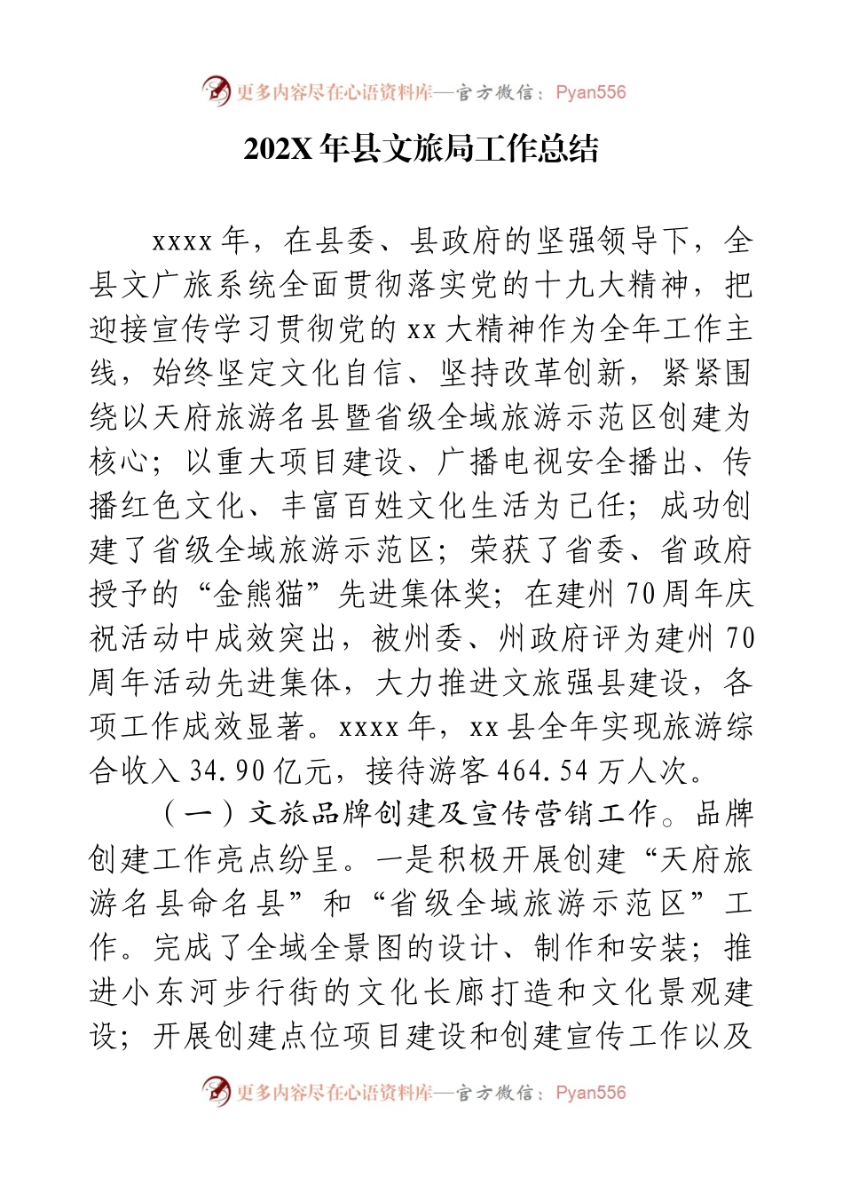 202X年县文旅局工作总结.docx_第1页