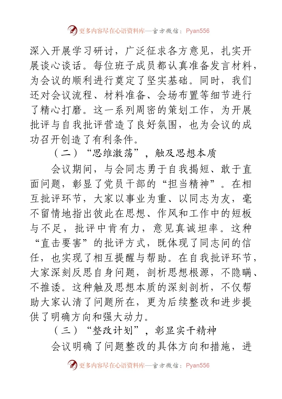 2024年生活会上的总结发言、点评讲话（通用版）.docx_第2页