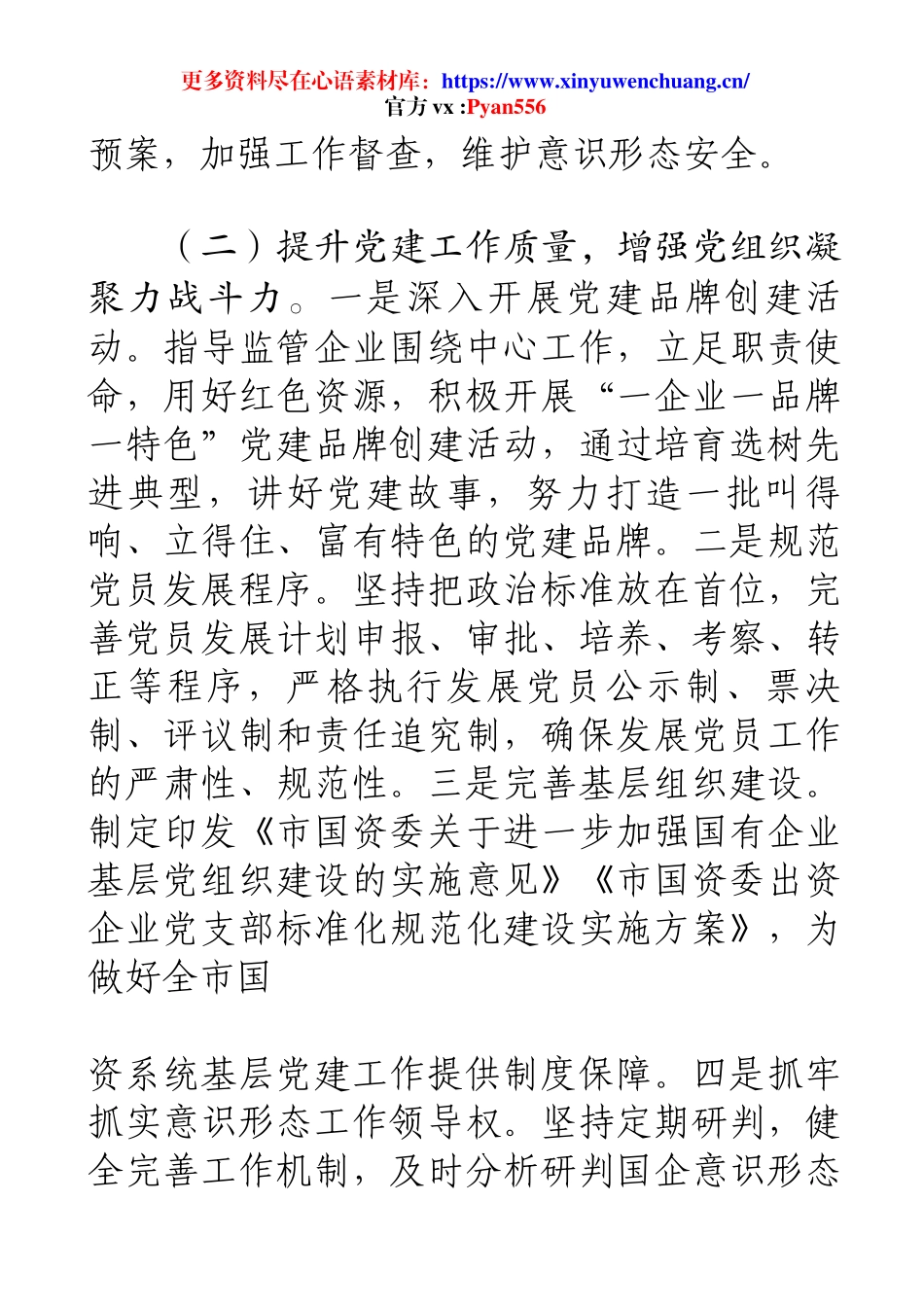 市国资委党委2024年党建工作情况总结及2025年工作计划.docx_第2页