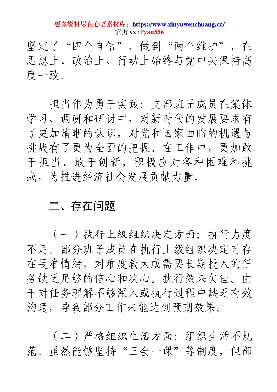 2025年度支部班子组织生活会对照检查材料.docx_第2页