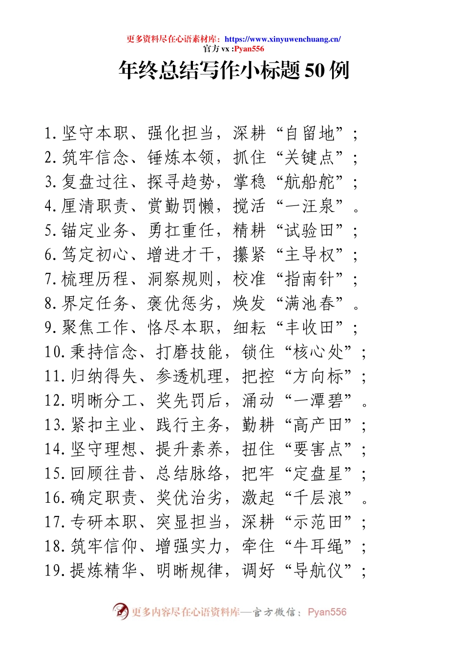 年终总结写作小标题50例.docx_第1页