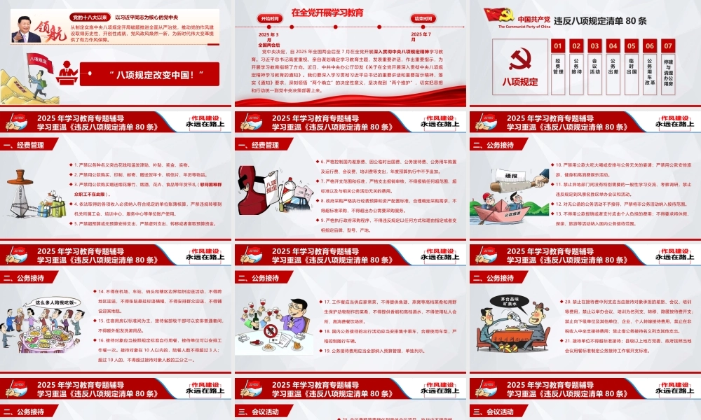 2025年学习教育--学习重温《违反8清单80条》PPT.pptx