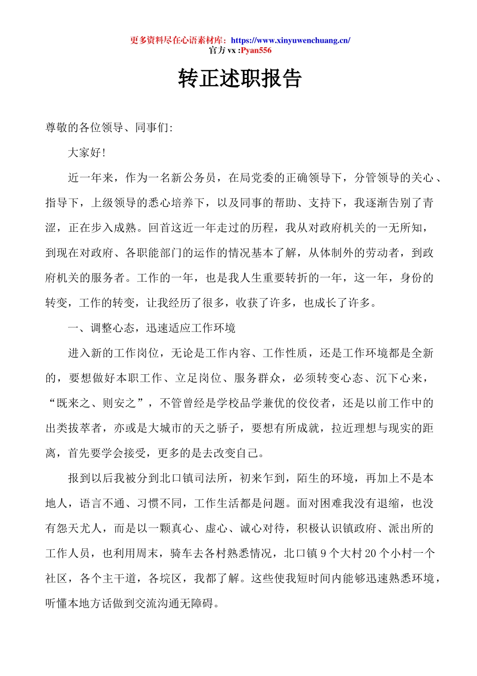 一年成长的转正述职报告.docx_第1页