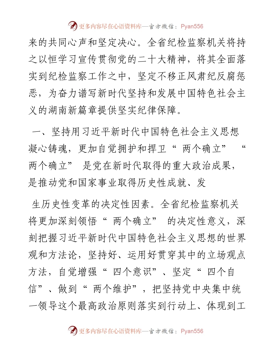 .11.14省纪委监委理论学习中心组：以铁的纪律保证党的二十大精神在三湘大地落地生根.docx_第2页