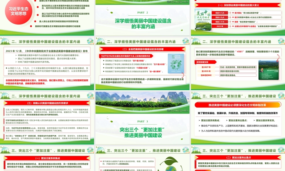 专题课件《学习贯彻习近平生态文明思想  全面推进建设美丽中国》.pptx