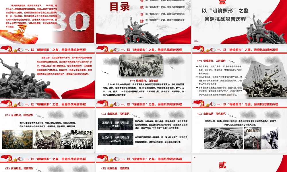 纪念抗战胜利80周年专题课件《以史为鉴筑忠魂，砥砺奋进谱新篇》.pptx