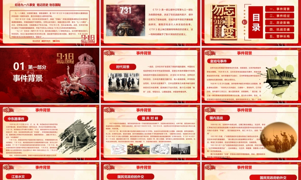 纪念九一八事变94周年 课件《铭记历史 勿忘国耻》.pptx