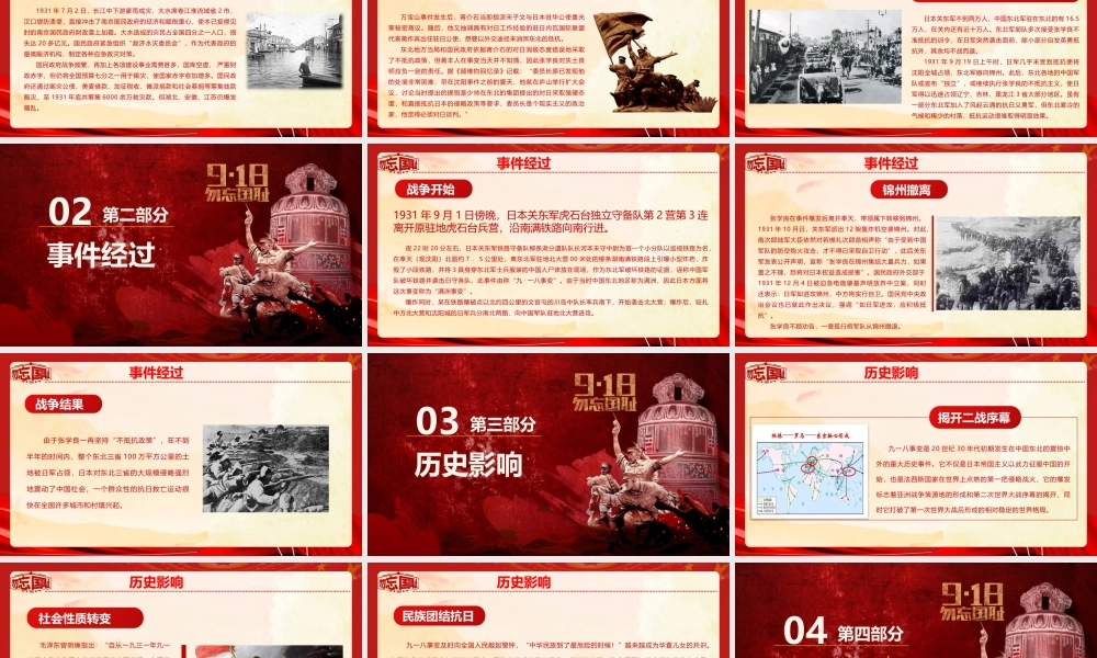 纪念九一八事变94周年 课件《铭记历史 勿忘国耻》.pptx